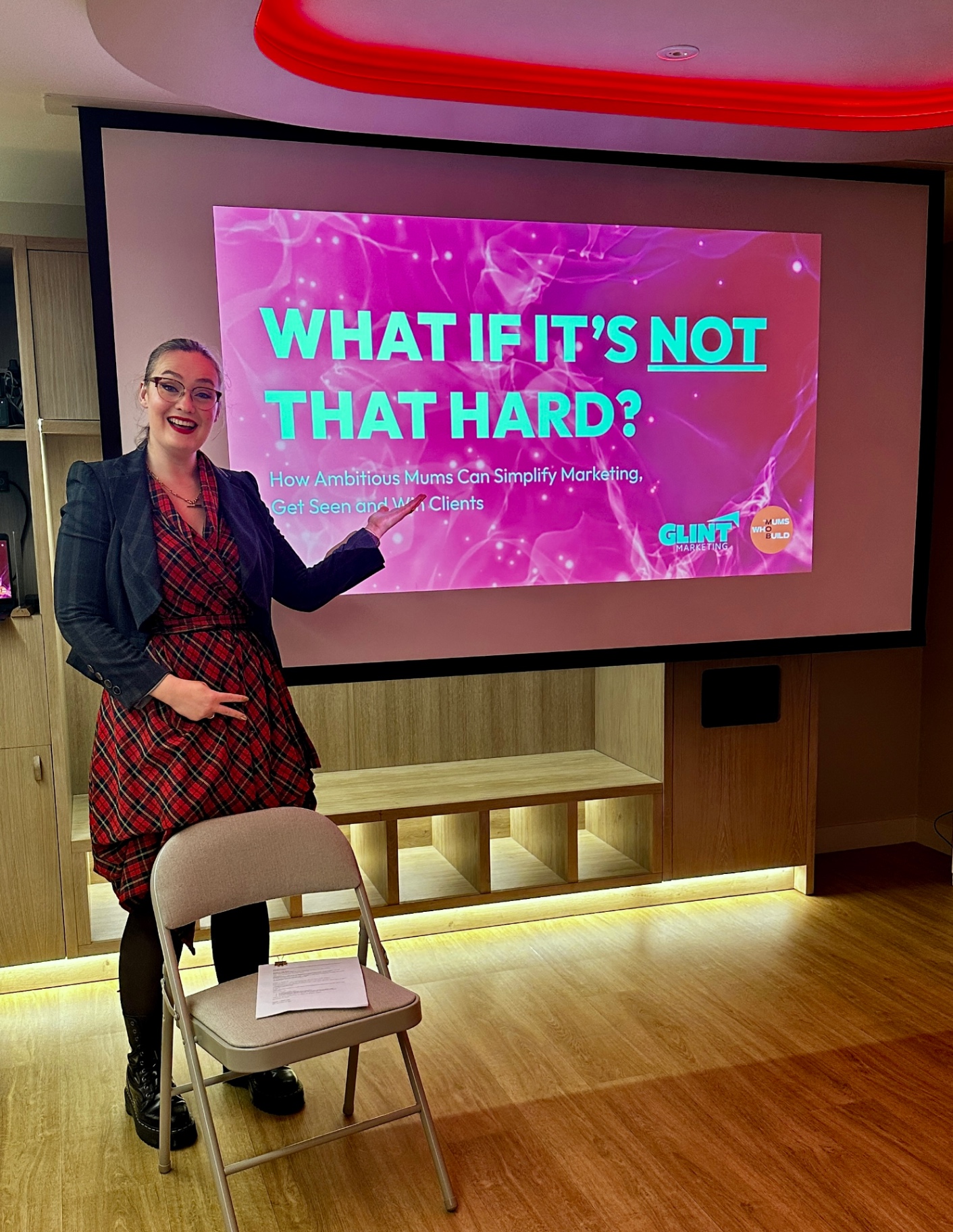 Gala presenting at an event